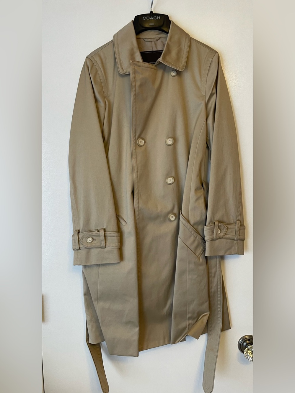 NWOT Coach Beige Khaki Double-Breasted Trench Coat